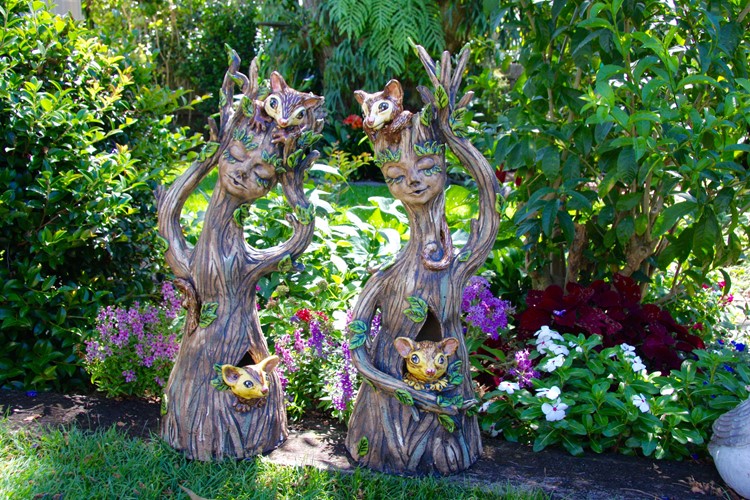 Tree Garden Dweller with Possums 1 (leaning left) and Number 2 (leaning to the right)