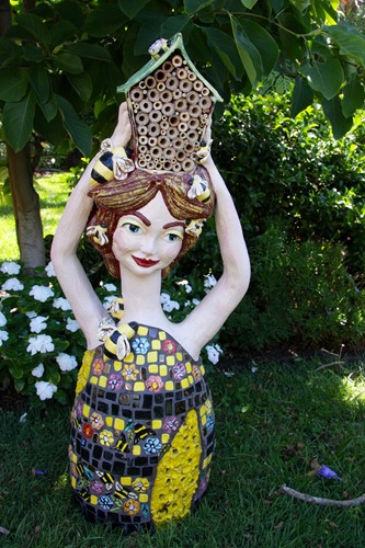 Garden Dweller with Bee House on Head