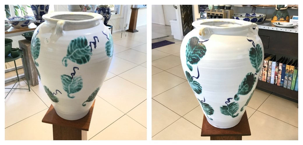 Green and White Vine Pot