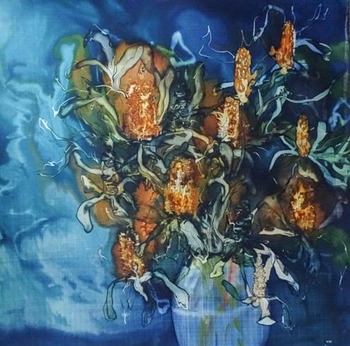 Banksia in Blue Vase