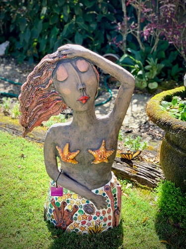 Wavy Hair Mermaid with Starfish