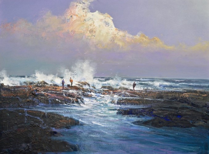 The Fishermen on rocky shores