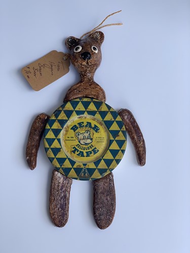 Brown Bear - Hanging Tin Doll