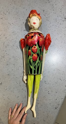 Tulip Tin Hanging Doll