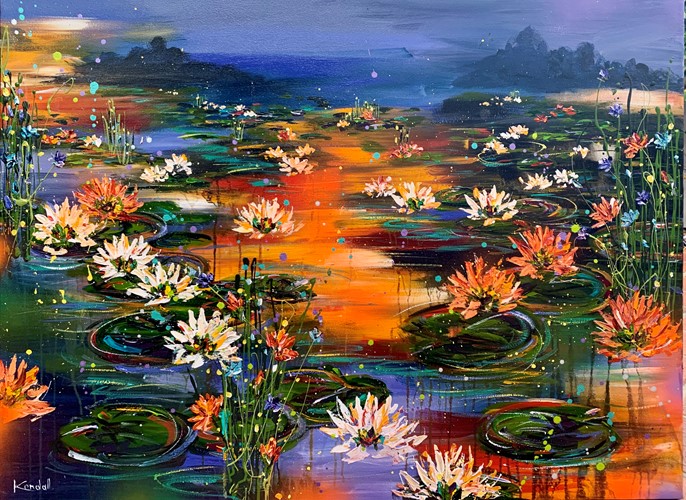 Waterlilles at sunset