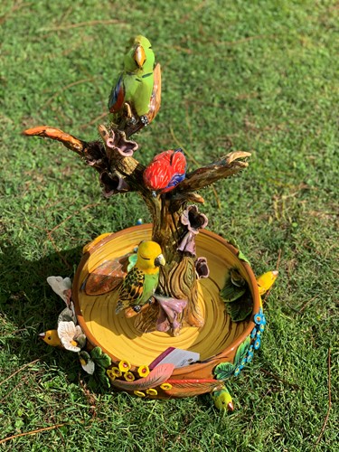 Bird Feeder with Three Birds
