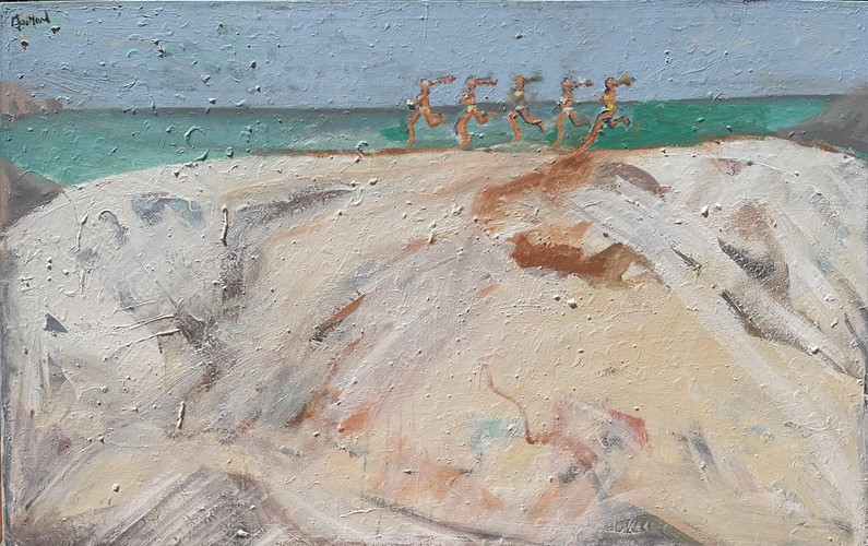 Girls Running on the Beach