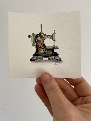 Black Ornate Sewing Machine #3