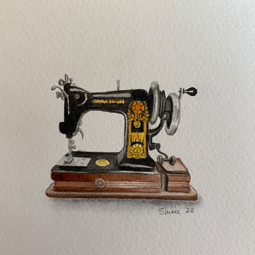 Black Ornate Sewing Machine #2