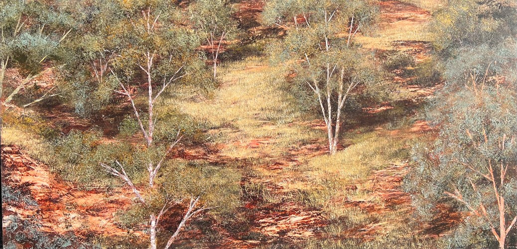 Rock, Trees, Grass
