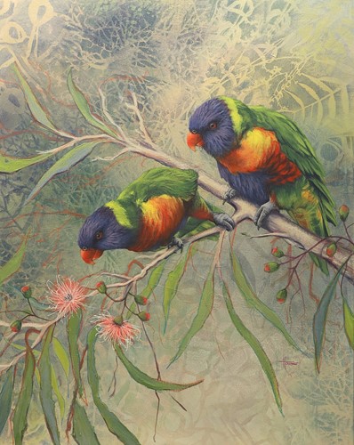 Flowering Gum Jewels - Rainbow Lorikeets