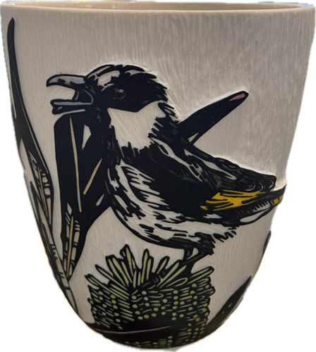 White Faced Honeyeater Vase