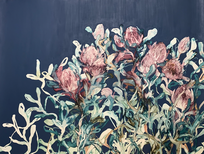Proteas on Inky Blue